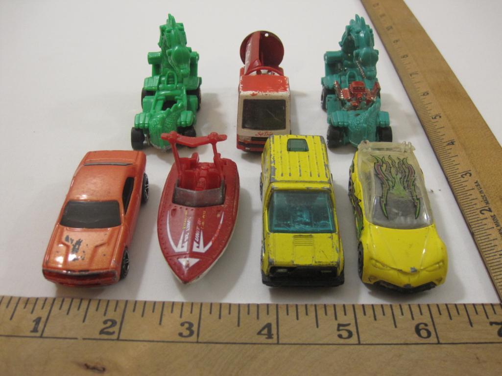 7 Miniature Cars from Hot Wheels, Matchbox and more including dragon, soft drink and more