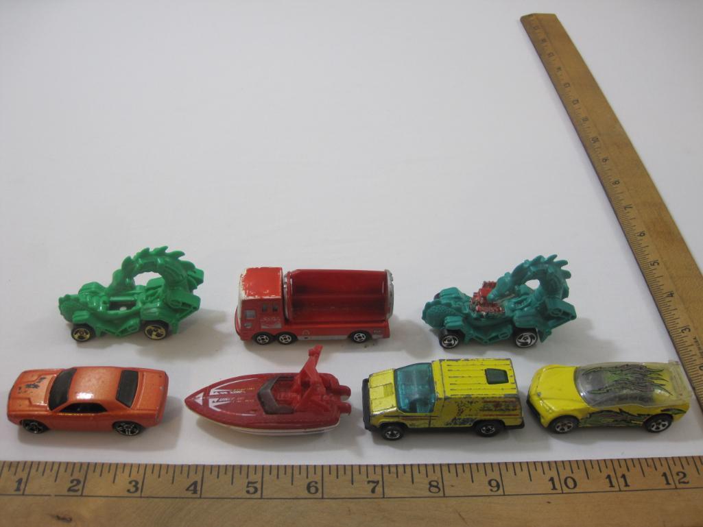 7 Miniature Cars from Hot Wheels, Matchbox and more including dragon, soft drink and more