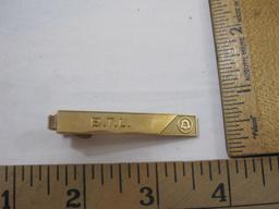 Two Gold Bell Monogramed (BTL) Men's Jewelry Pieces including bell pin/tie tack marked LGB 10K (1.6