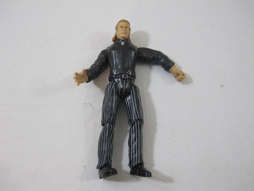 Three Professional Wrestler Action Figures from Titan Tron and WWE, 12 oz