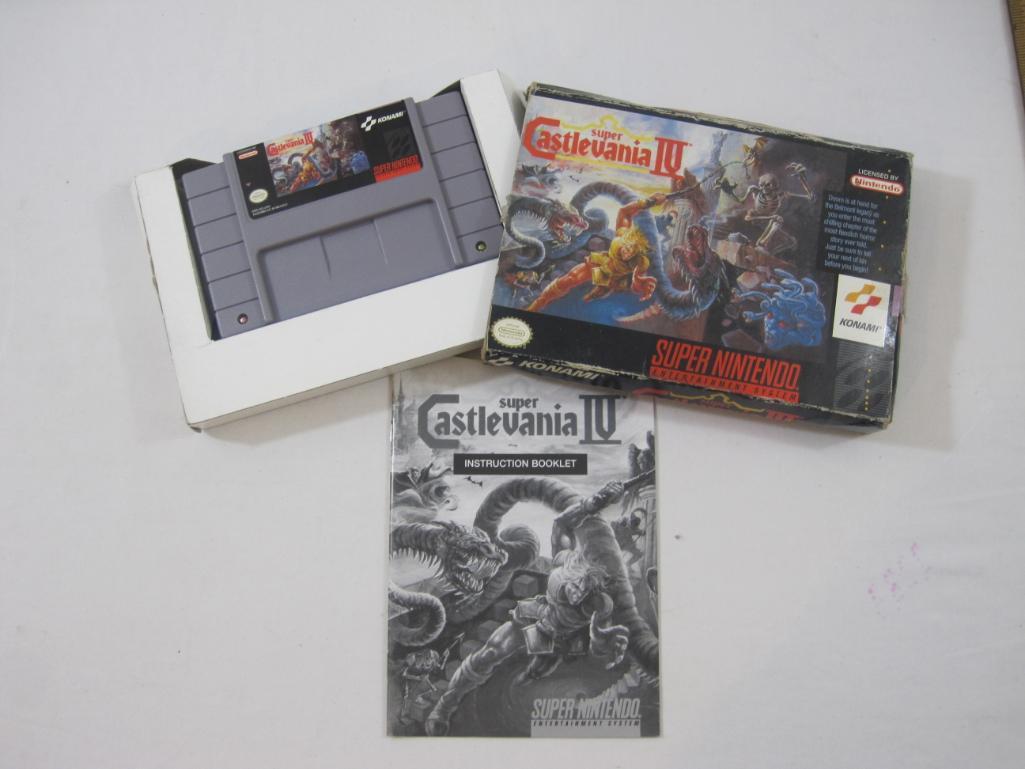 Two Super Nintendo Games including Super Castle Vania IV and Inindo: Way of the Ninja, both in