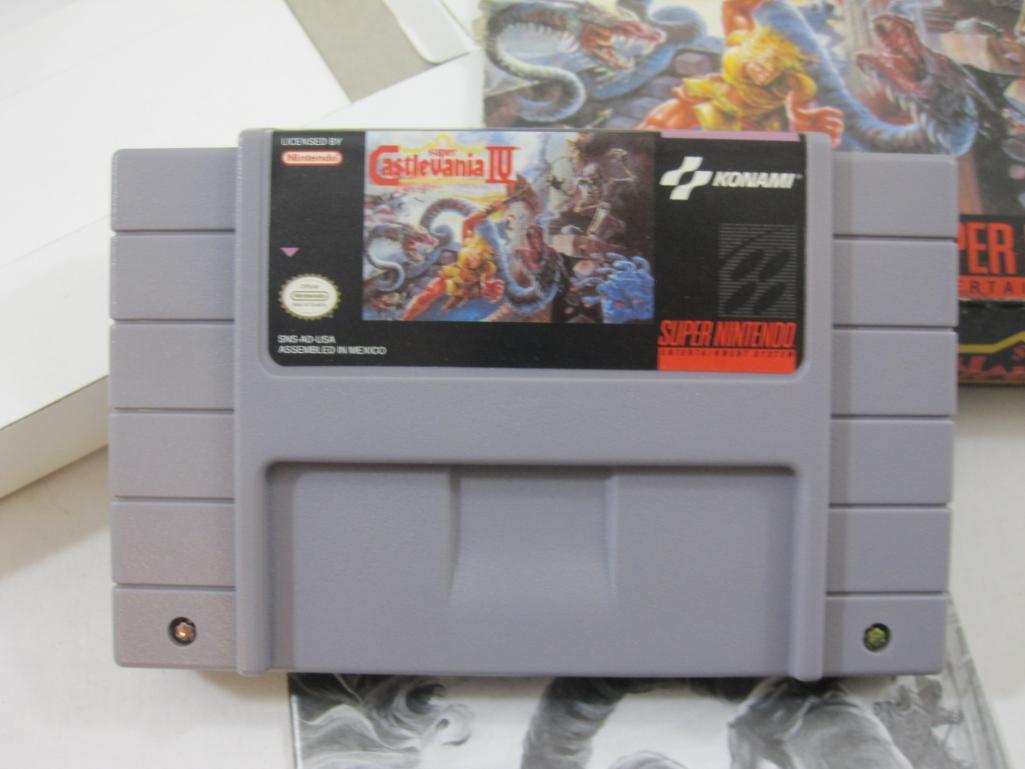 Two Super Nintendo Games including Super Castle Vania IV and Inindo: Way of the Ninja, both in