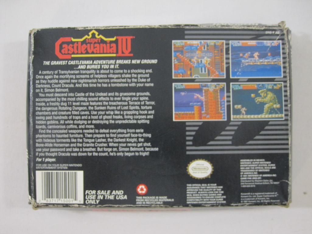 Two Super Nintendo Games including Super Castle Vania IV and Inindo: Way of the Ninja, both in