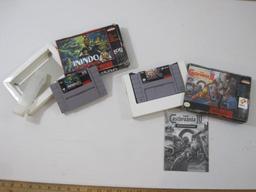 Two Super Nintendo Games including Super Castle Vania IV and Inindo: Way of the Ninja, both in