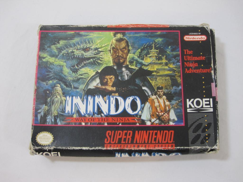 Two Super Nintendo Games including Super Castle Vania IV and Inindo: Way of the Ninja, both in