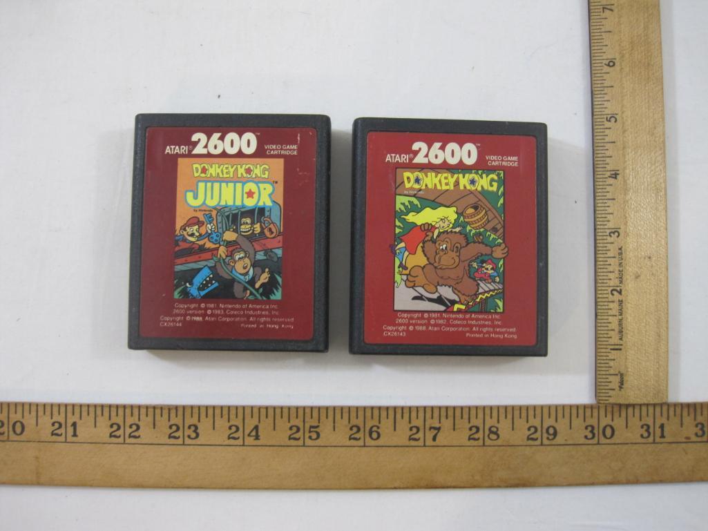 Two Donkey Kong ATARI 2600 Game Cartridges including Donkey Kong and Donkey Kong Junior, games have