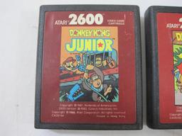 Two Donkey Kong ATARI 2600 Game Cartridges including Donkey Kong and Donkey Kong Junior, games have