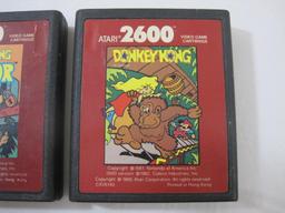 Two Donkey Kong ATARI 2600 Game Cartridges including Donkey Kong and Donkey Kong Junior, games have
