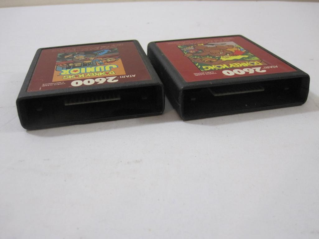 Two Donkey Kong ATARI 2600 Game Cartridges including Donkey Kong and Donkey Kong Junior, games have