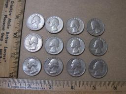 Twelve US 1976 1776-1976 Bicentenial Quarters