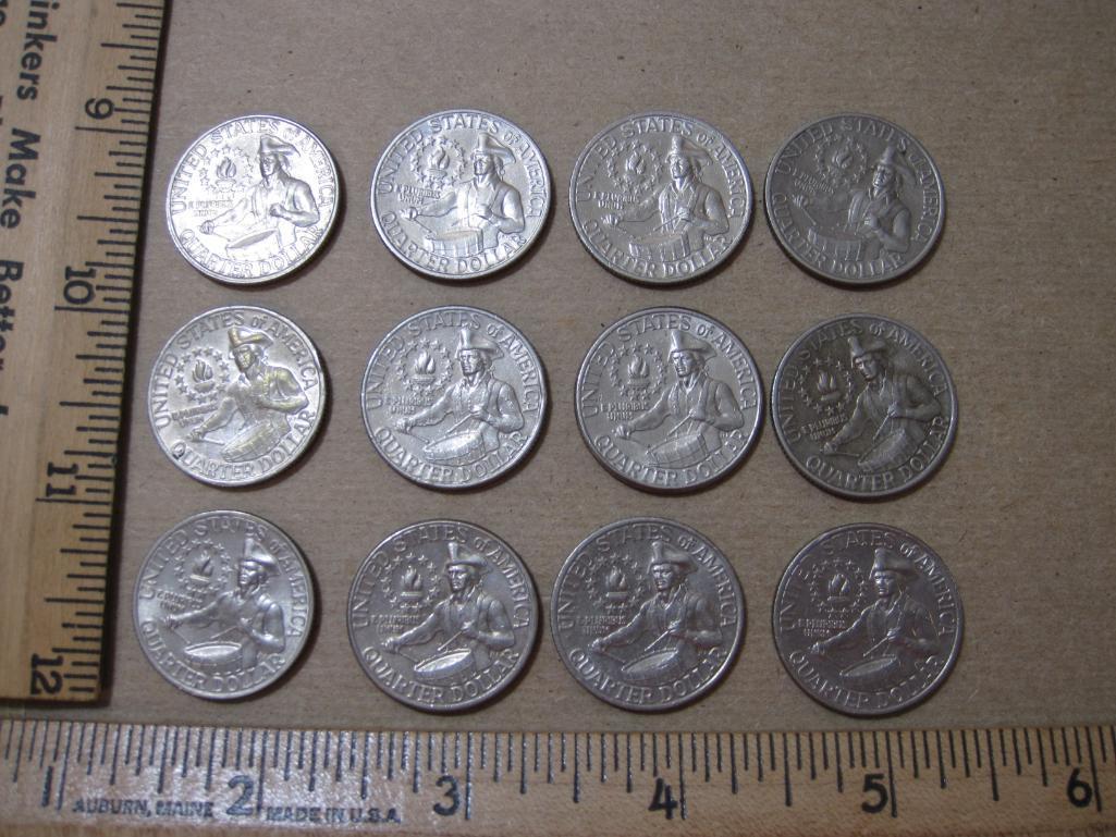 Twelve US 1976 1776-1976 Bicentenial Quarters