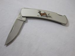 Buck Knives White Tail Deer Folding Pocket Knife in original box, 2 oz