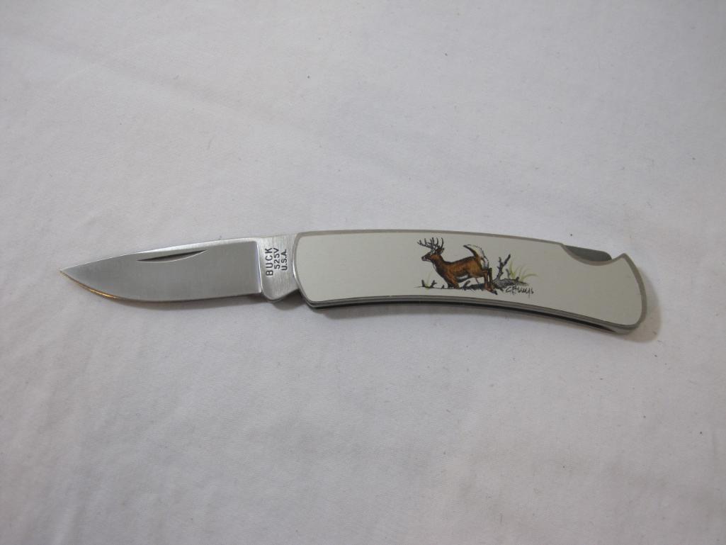 Buck Knives White Tail Deer Folding Pocket Knife in original box, 2 oz
