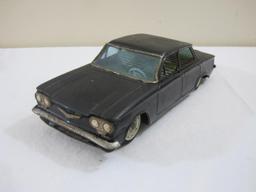 Bandai Black Metal Chevrolet Corvair Friction Car, Japan, AS IS, 10 oz