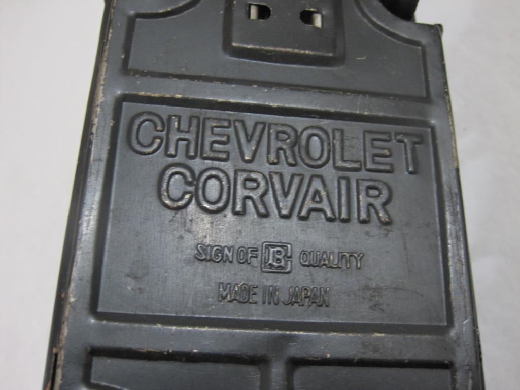 Bandai Black Metal Chevrolet Corvair Friction Car, Japan, AS IS, 10 oz