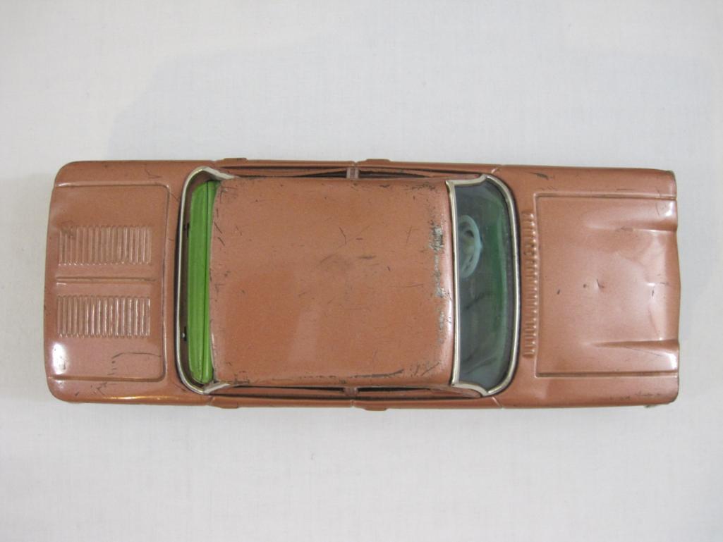 Bandai Tin 4 Door Brown Corvair Model Car, made in Japan, 11 oz