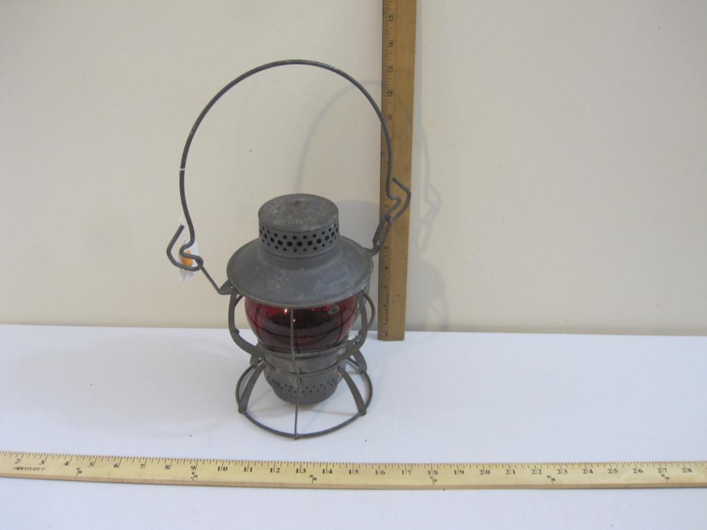 Vintage PRR Pennsylvania Railroad Dressel Railroad Lantern with Red Globe, 2 lbs 7 oz