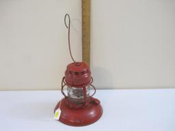 Embury No. 40 Traffic Gard Kerosene Lamp, red with clear glass globe, 1 lb 13 oz