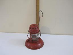 Embury No. 40 Traffic Gard Kerosene Lamp, red with clear glass globe, 1 lb 13 oz