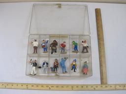 Lot of 12 Plastic LGB G Scale People for Train Displays, with divided case, 1 lb 13 oz