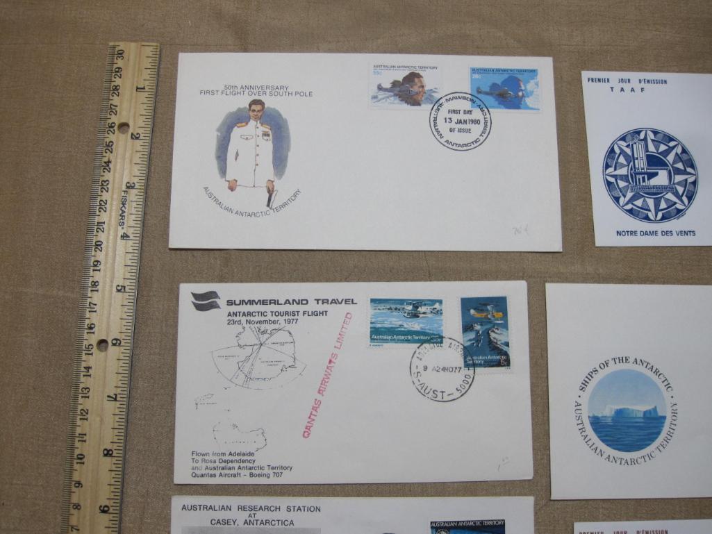 Nine First Day covers, including four Australian (with a variety of Australian Antarctic Territory