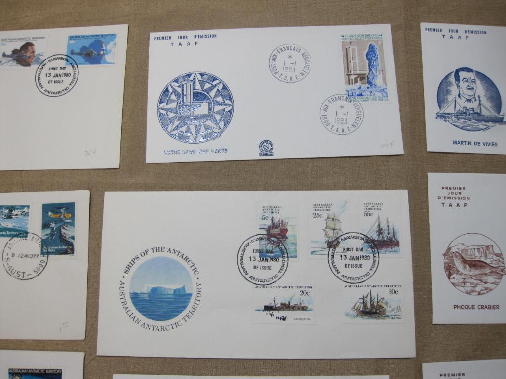 Nine First Day covers, including four Australian (with a variety of Australian Antarctic Territory