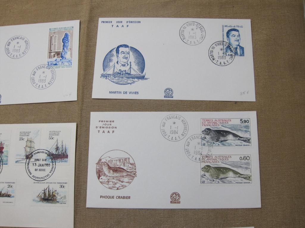 Nine First Day covers, including four Australian (with a variety of Australian Antarctic Territory