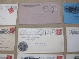 Vintage stamp, addressed envelope lot featuring George Washington 3 cent stamps (#501) and four 1903