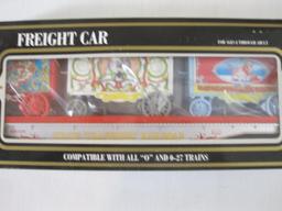 Circus Transport Railroad Flat Car with 3 Wagons, O Scale, K-69009, K-Line Electric Trains, new in