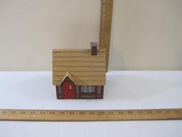 House for Train Display, thin wood and cardboard construction, AS IS (missing 1 window), 5 oz