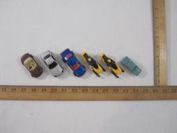 Lot of 6 Matchbox, Hot Wheels, and Miniature Cars including 2 snowmobiles, 1981 Thunder Burner and