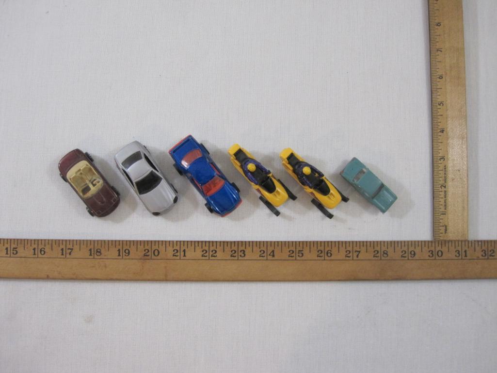 Lot of 6 Matchbox, Hot Wheels, and Miniature Cars including 2 snowmobiles, 1981 Thunder Burner and