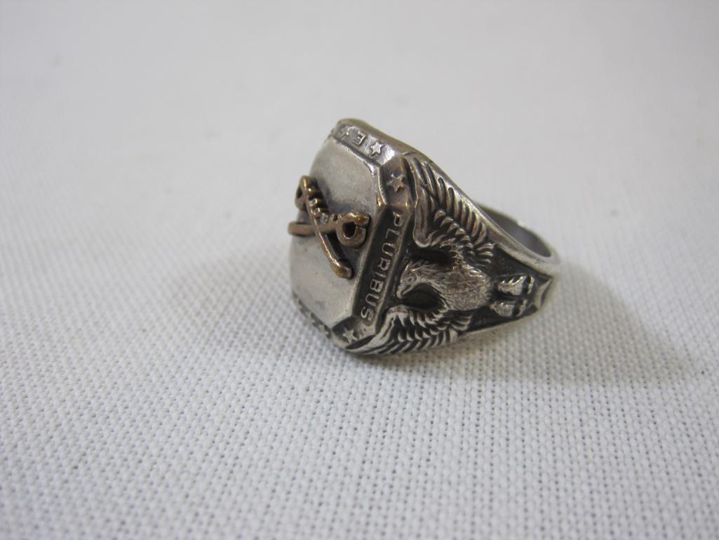 Men's Crossed Sword Sterling Silver Ring, Size 12, 18.9 g