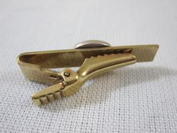 OC Tanner 1/20 12 KT GF Deluxe Tie Clip, likely emerald accents, 5.8 g