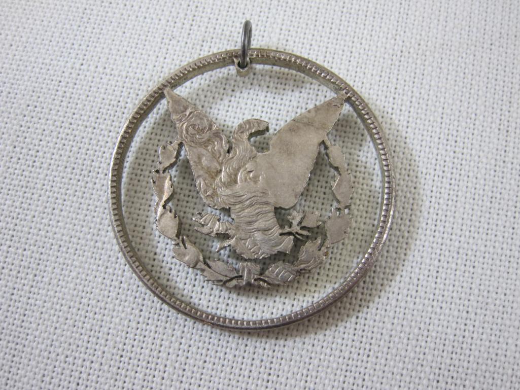 Silver Coin Cutout Eagle Pendant, 13.2 g