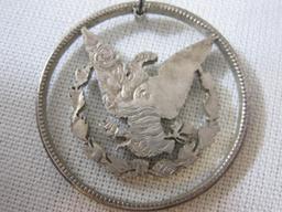 Silver Coin Cutout Eagle Pendant, 13.2 g