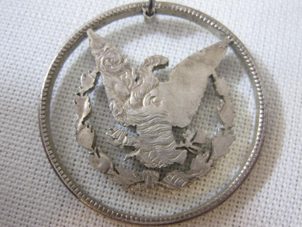 Silver Coin Cutout Eagle Pendant, 13.2 g
