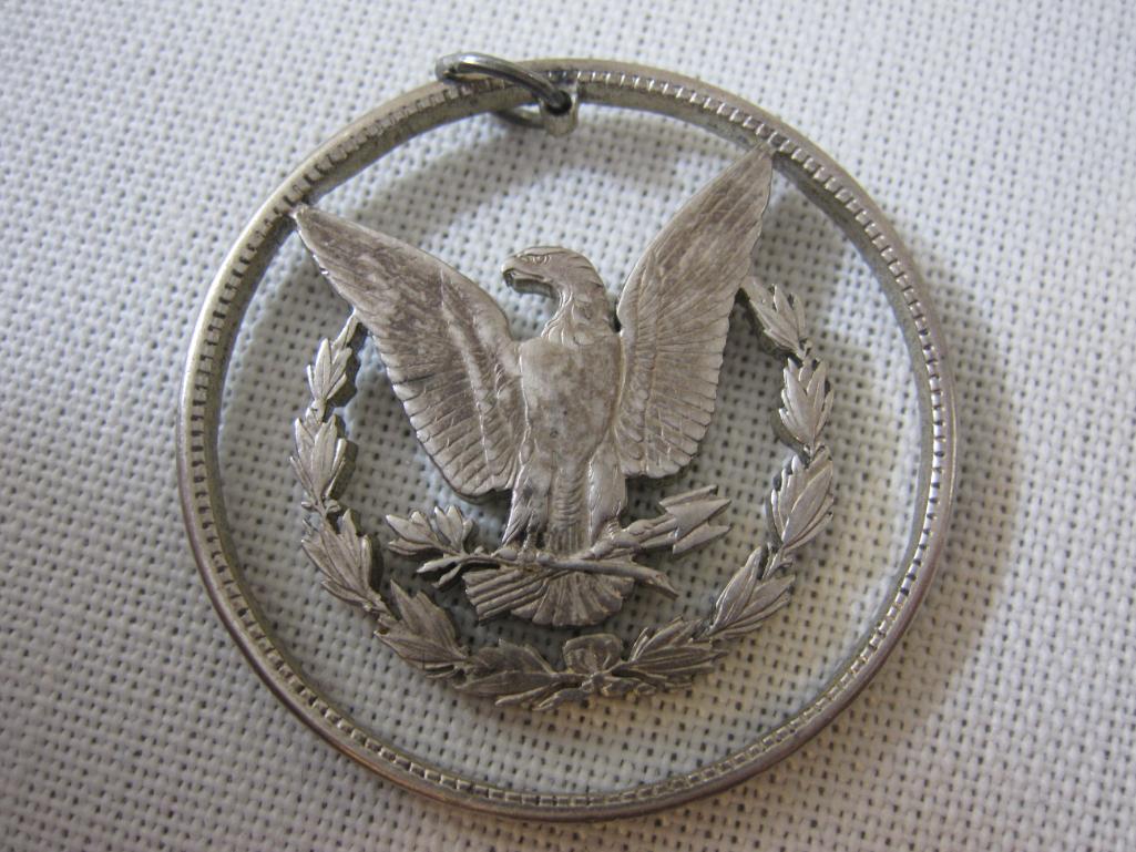 Silver Coin Cutout Eagle Pendant, 13.2 g