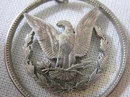 Silver Coin Cutout Eagle Pendant, 13.2 g