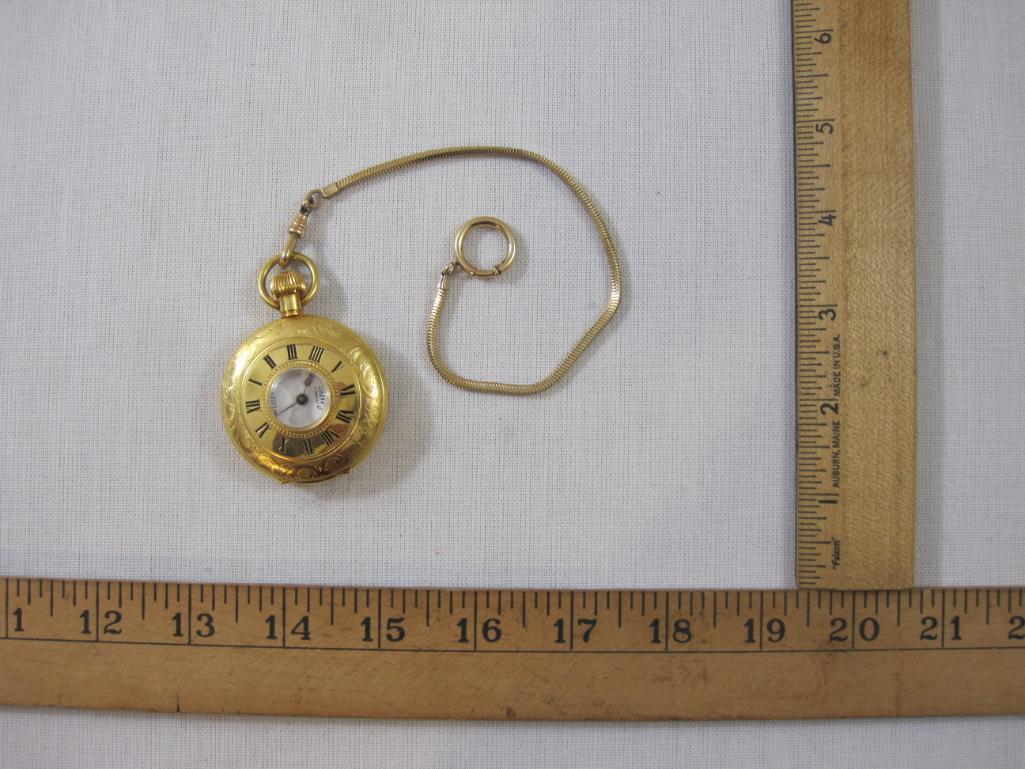 Vintage Arnex 17 Jewels in Cabloc Pocket Watch with Fob, 4 oz