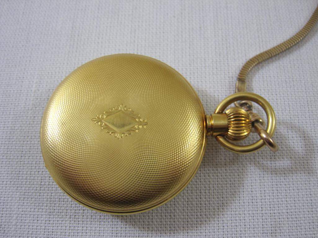 Vintage Arnex 17 Jewels in Cabloc Pocket Watch with Fob, 4 oz