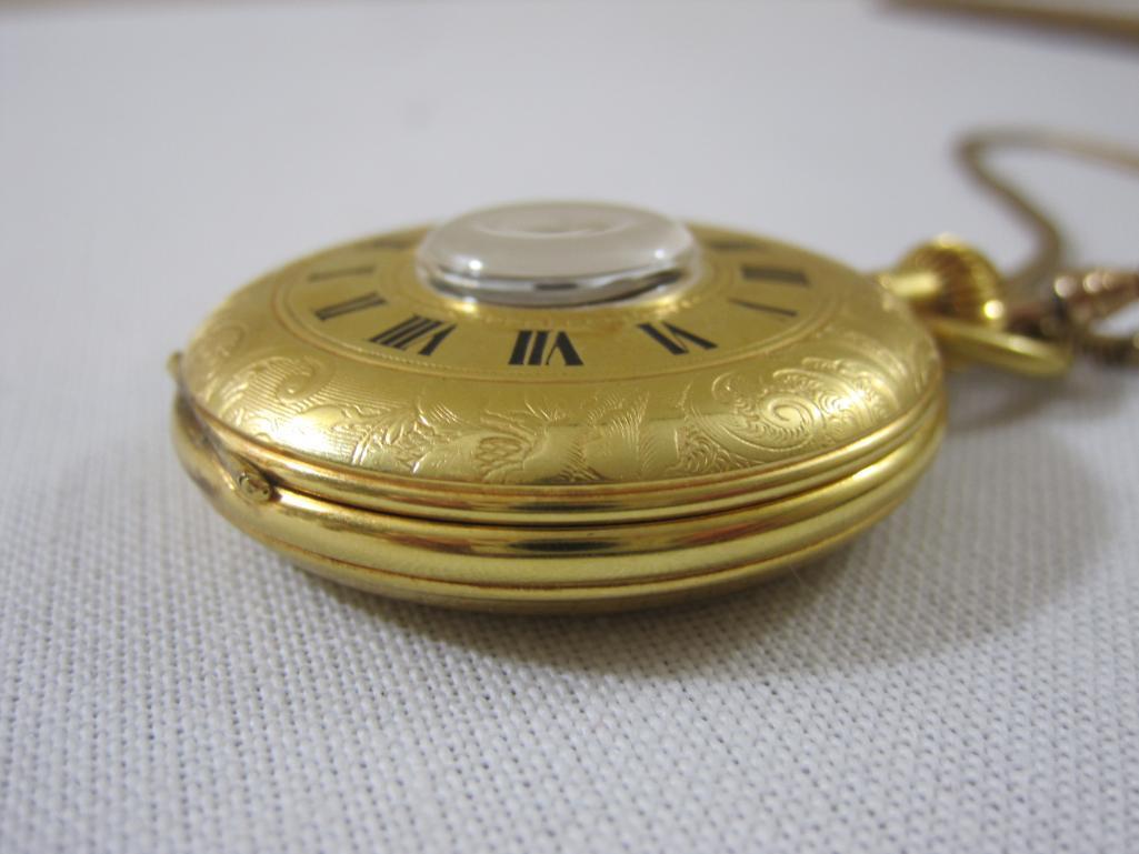 Vintage Arnex 17 Jewels in Cabloc Pocket Watch with Fob, 4 oz