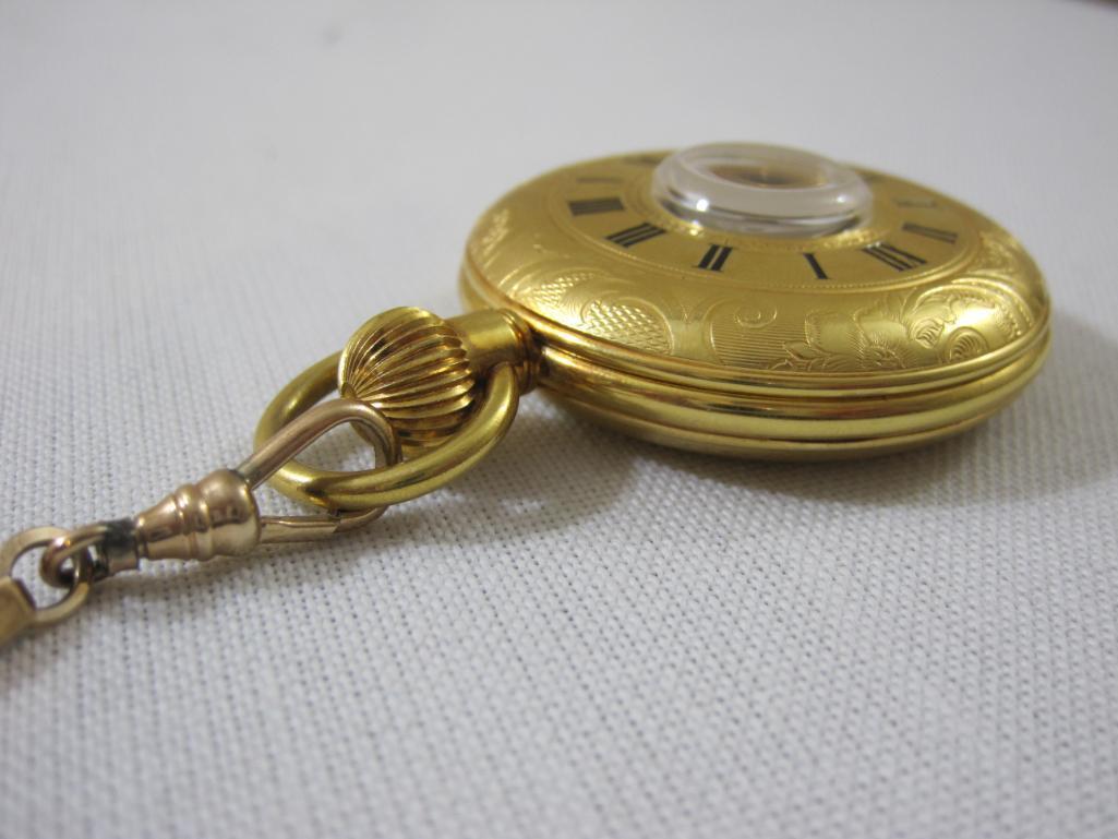 Vintage Arnex 17 Jewels in Cabloc Pocket Watch with Fob, 4 oz