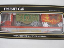 Circus Transport Railroad Classic Flat Car w/ Wagons, O Scale, K691-5301, K-Line Electric Trains,