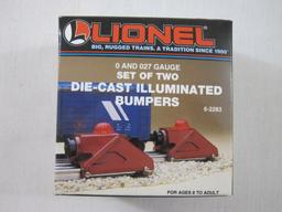 Lionel Set of Two Die-Cast Illuminated Bumpers 6-2283, O & O27 Gauge, new in box, 12 oz