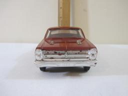 1966 Red Ford Fairlane 1:25 Scale Plastic Promo Model Car with red interior, vehicle specs on