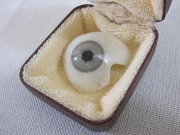 Vintage Glass Prosthetic Eye, gray-ish blue, 1 oz