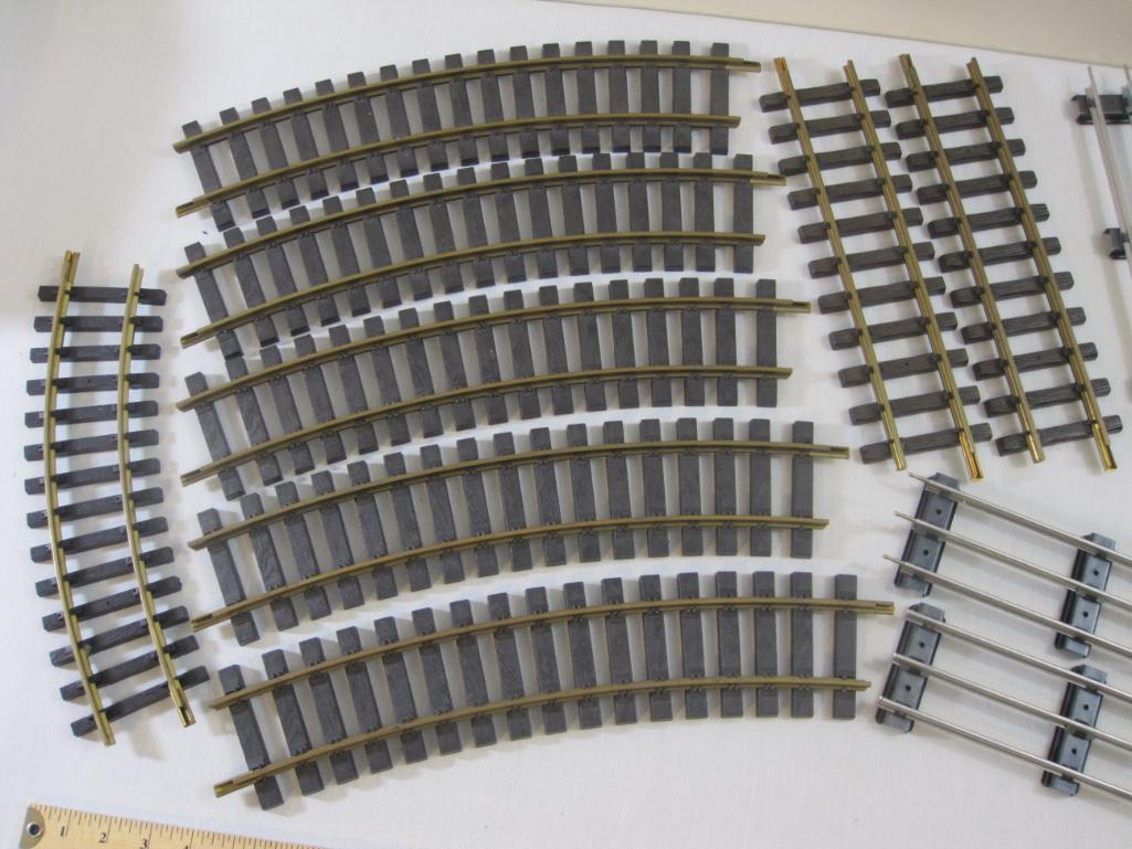 Lot of Assorted Train Track Pieces including metal 3 rail and more, 5 lbs 5 oz