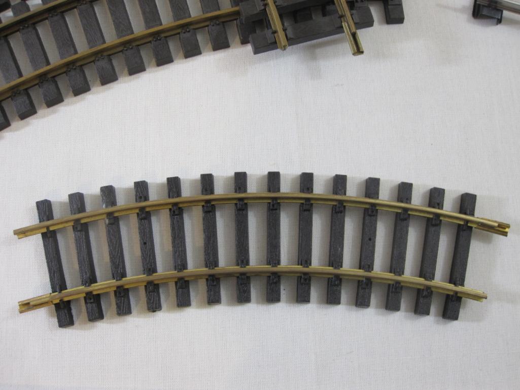 Lot of Assorted Train Track Pieces including metal 3 rail and more, 5 lbs 5 oz