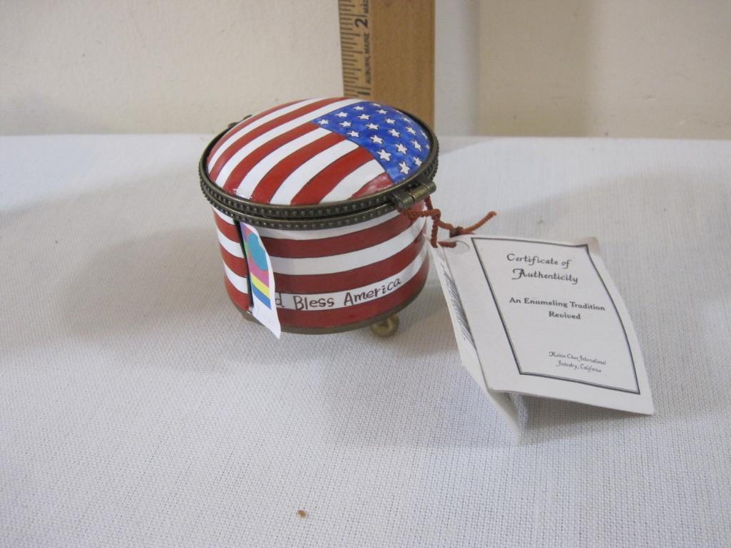 God Bless America Flag Postage Stamp Holder/Dispenser with certificate of authenticity, Kelvin Chen